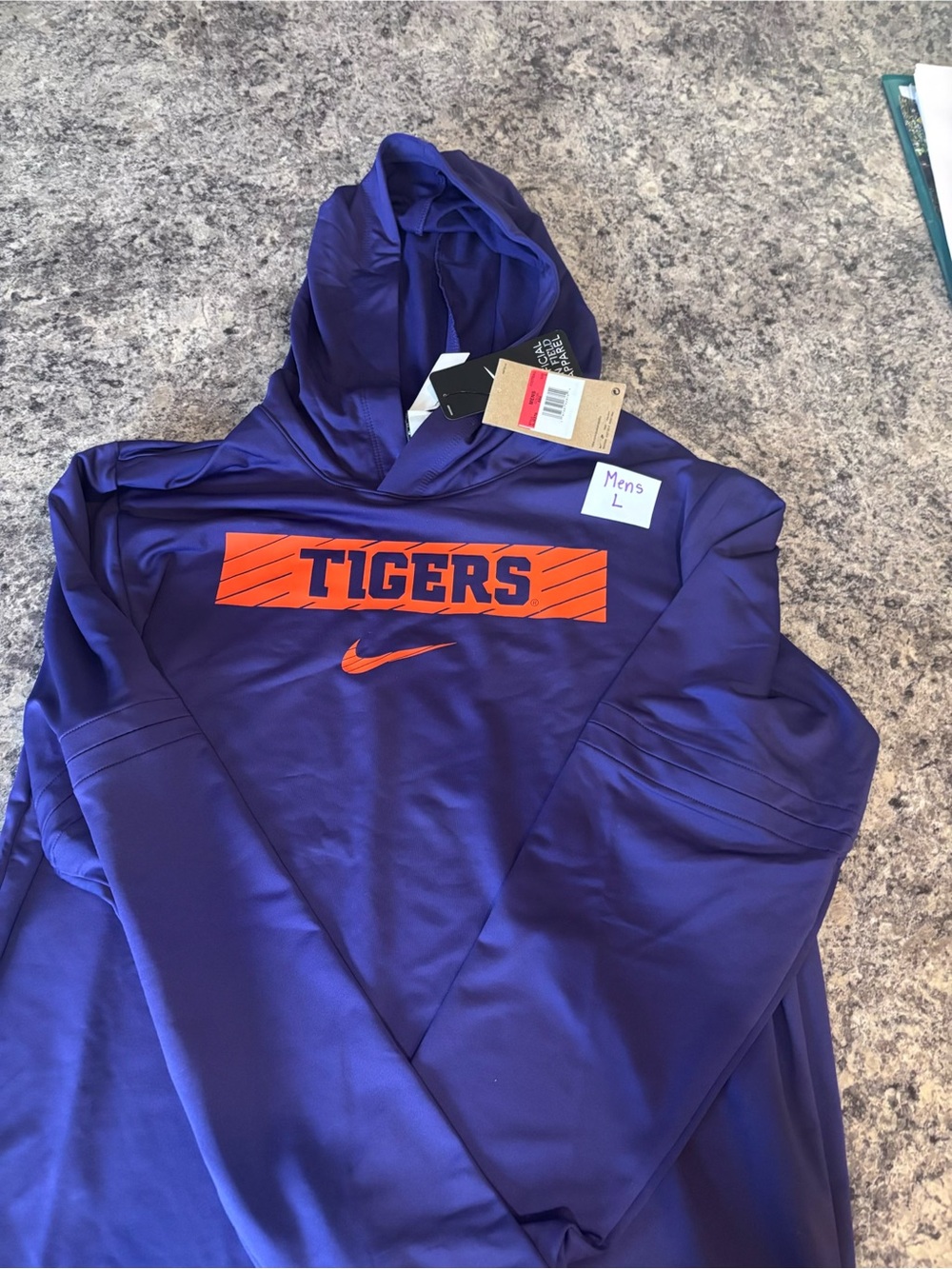 Nike Clemson Tigers 2024 Sideline Hoodie Performance Long Sleeve